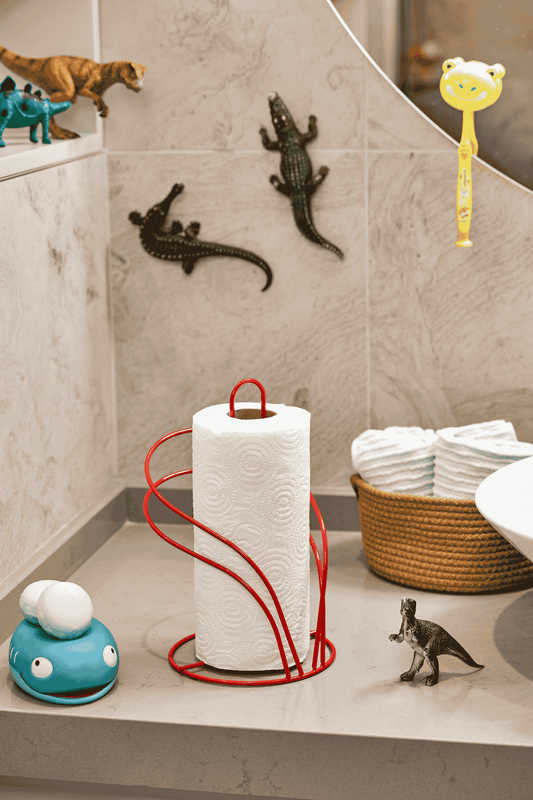 Kırmızı Kuğu Kağıt Rulo Havluluk, Peçetelik Mutfak Banyo Çocuk Odası Aksesuar - Metal Paslanmaz