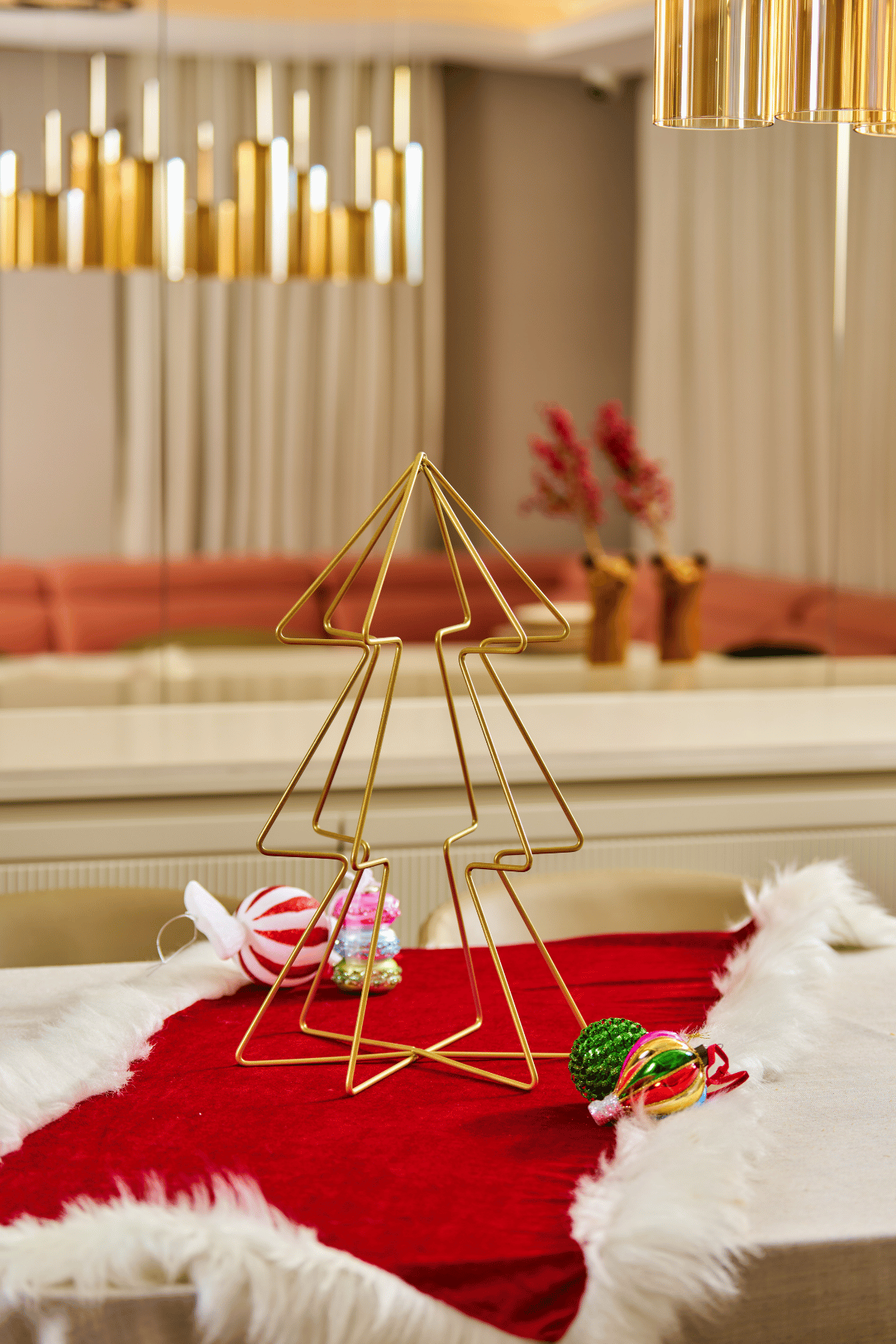 Mat Gold 50cm Yılbaşı Ağacı Metal,Süslenebilir