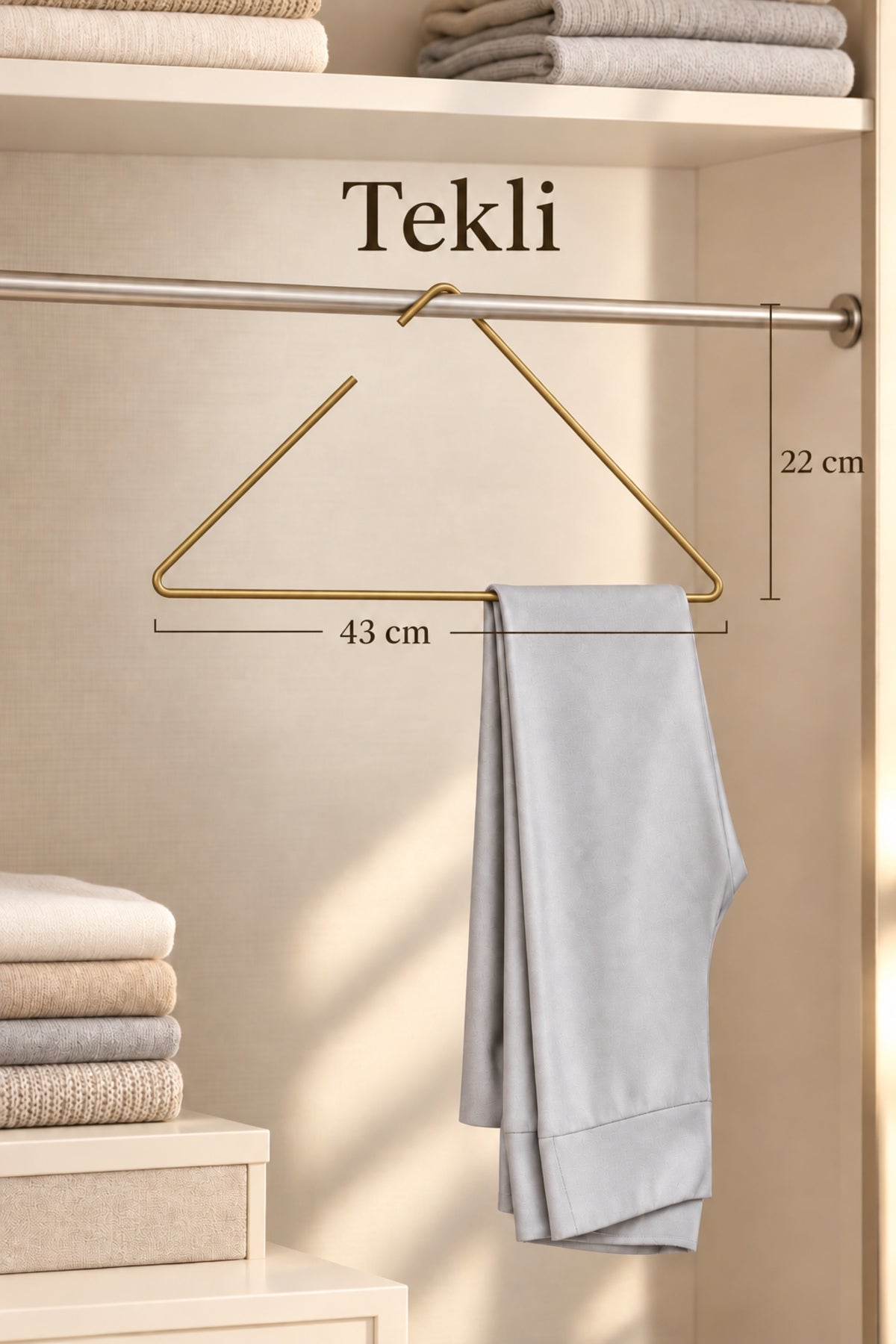 Matte Gold Triangle Clothes Hanger T-Shirt Shirt Swimsuit Hanger Store Hanger Stainless Metal