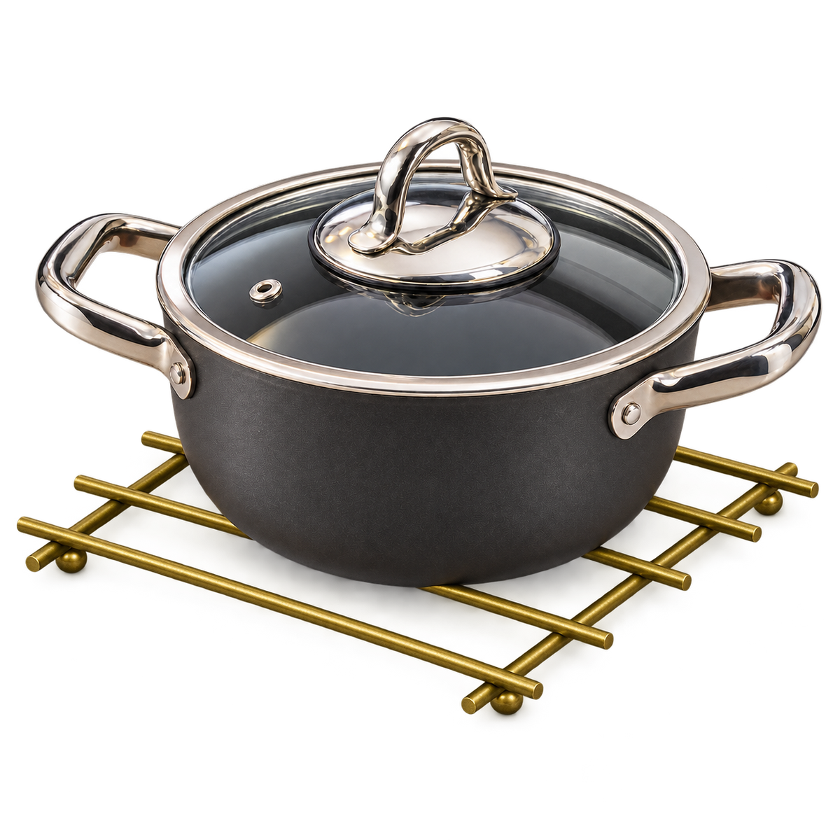 Mat Gold Fireproof Trivet Pot Holder Countertop Mat Stainless Metal