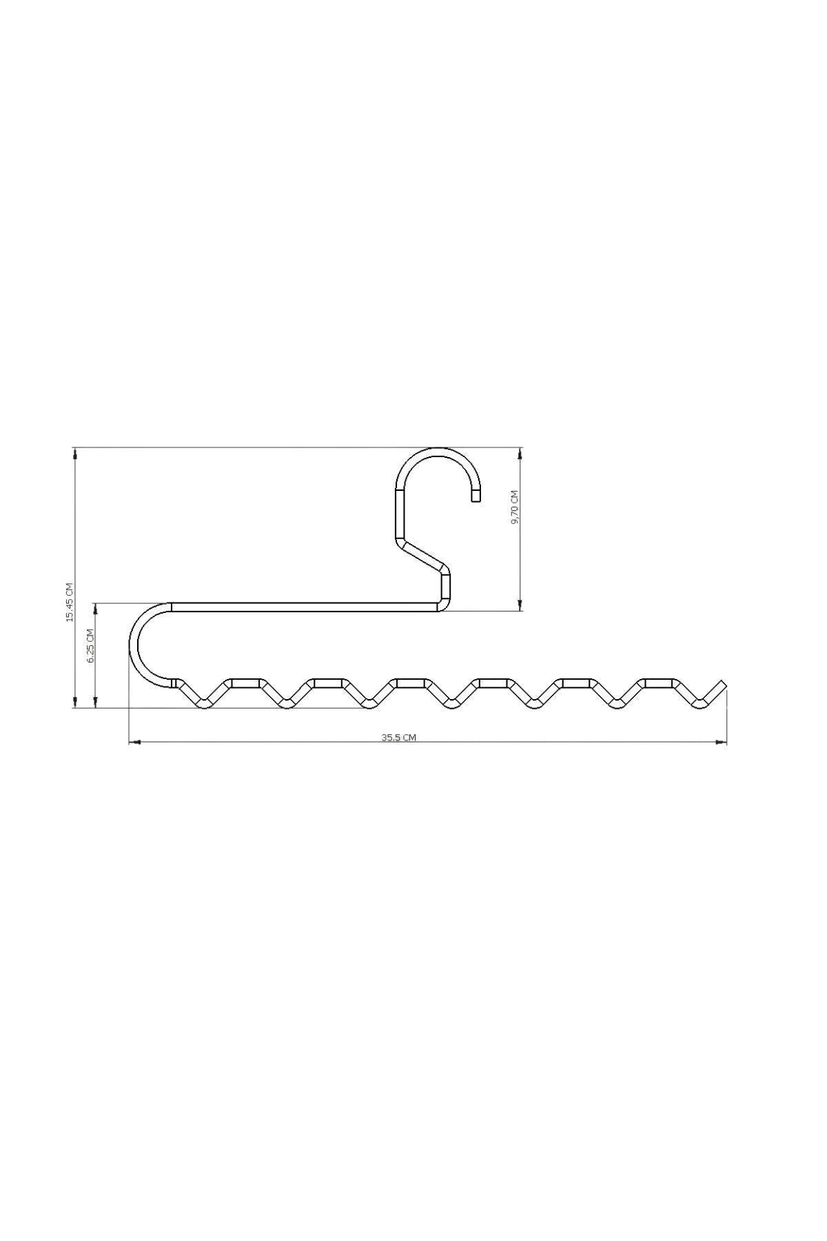 Mat Gold Zigzag Askı Pantolon Şal Eşarp Kemer Askılığı Dolap İçi Organizer