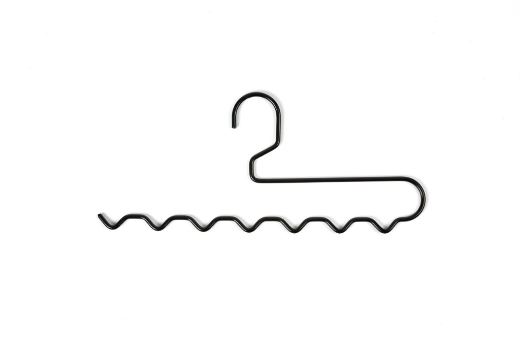 10'lu Mat Siyah Zigzag Askı Pantolon Şal Eşarp Kemer Askılığı Dolap İçi Organizer