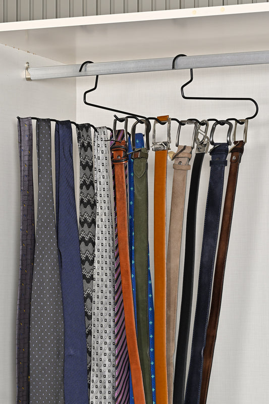 Mat siyah 10’lu metal zigzag pantolon ve aksesuar askısı