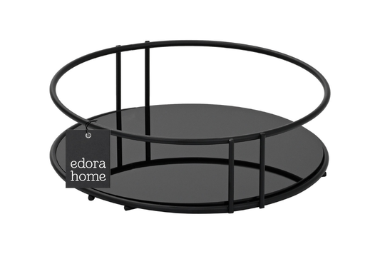 Mat Siyah Banyo Organizer Kozmetik Takı Parfüm Havlu Düzenleyici Sunum Tepsisi Pleksili -Metal Paslanmaz