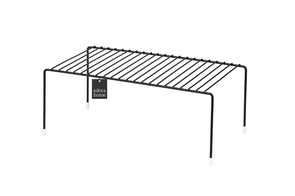 Matte Black Cabinet Organizer Wire Shelf Cup Saucer Bowl Organizer Stainless Metal
