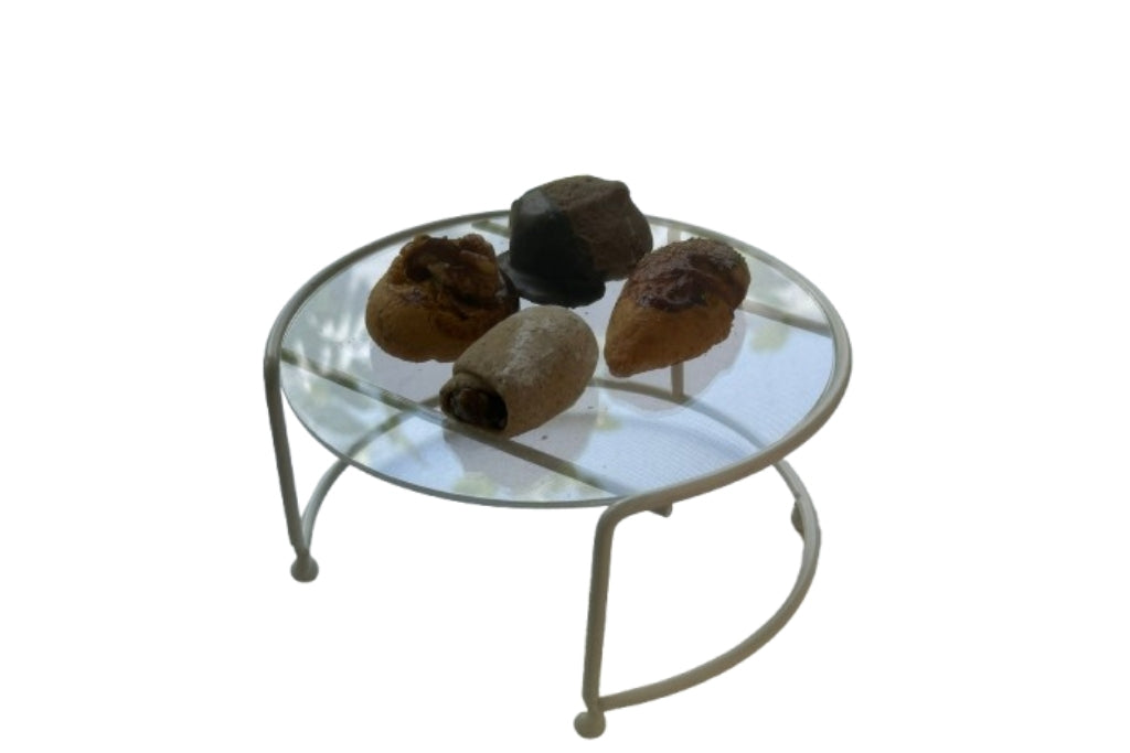 Paslanmaz çelik ve siyah pleksi birleşimli mat siyah 2’li küçük boy sunumluk.