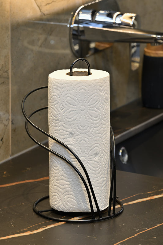 Mat Siyah Kuğu Kağıt Rulo Havluluk, Peçetelik Mutfak Banyo Çocuk Yatak Odası Aksesuar - Metal Paslanmaz