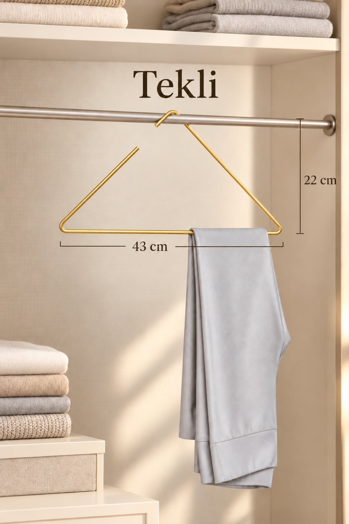 Bright Gold Triangle Clothes Hanger T-Shirt Shirt Swimsuit Rack Store Hanger Stainless Metal