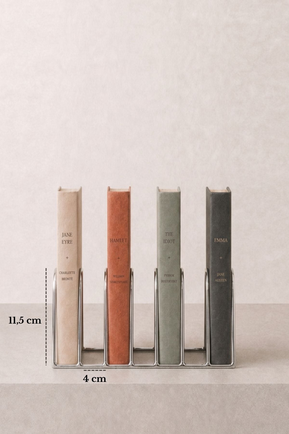 Parlak Silver Metal 7 Bölmeli Modern Kitap Standı, Kitaplık - Masaüstü Kitap Düzenleyici