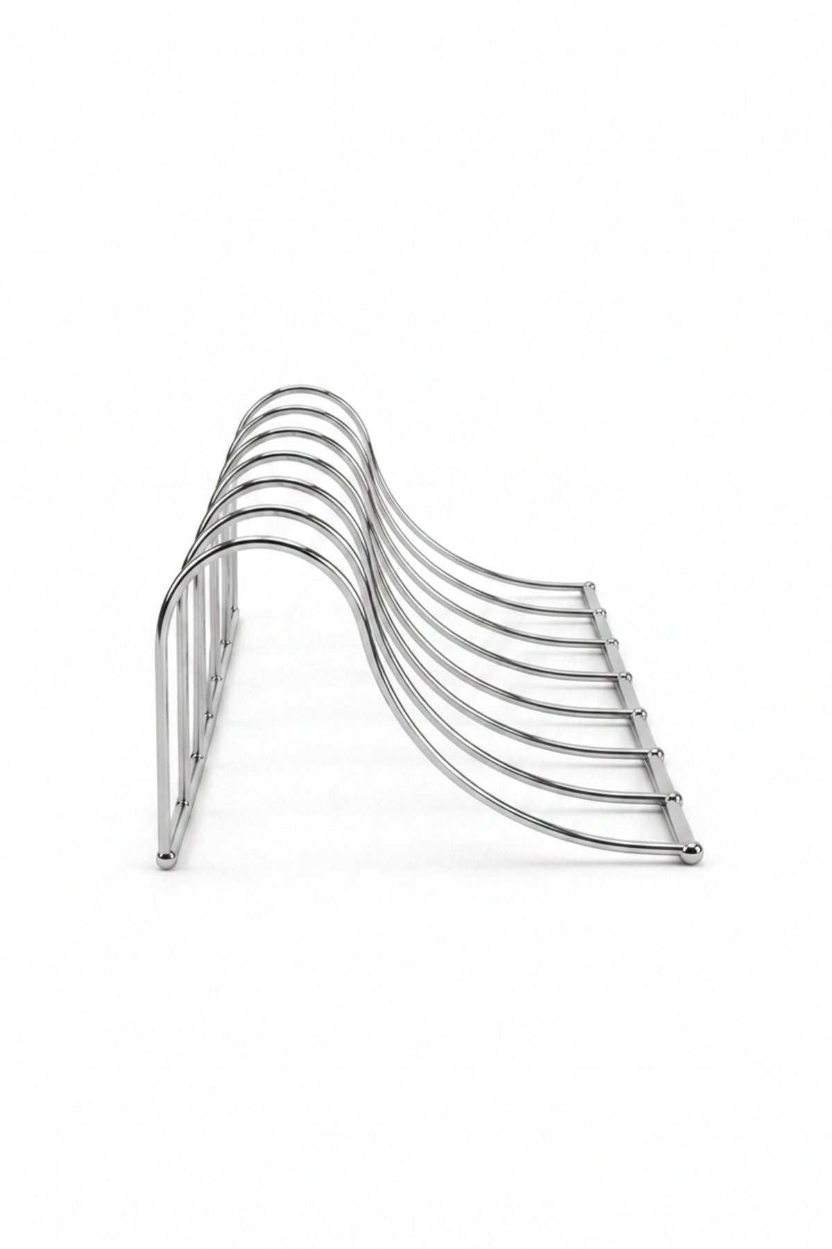 Parlak Silver Metal 7 Bölmeli Modern Kitap Standı, Kitaplık - Masaüstü Kitap Düzenleyici