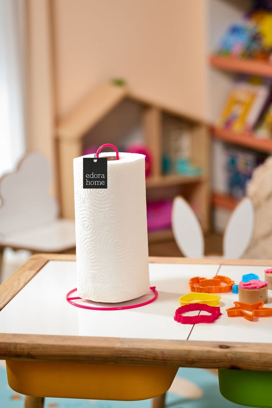 Pembe Dik Kağıt Havluluk Standart Ve Büyük Boy Rulo Uyumlu Peçetelik Mutfak Banyo - Metal Paslanmaz