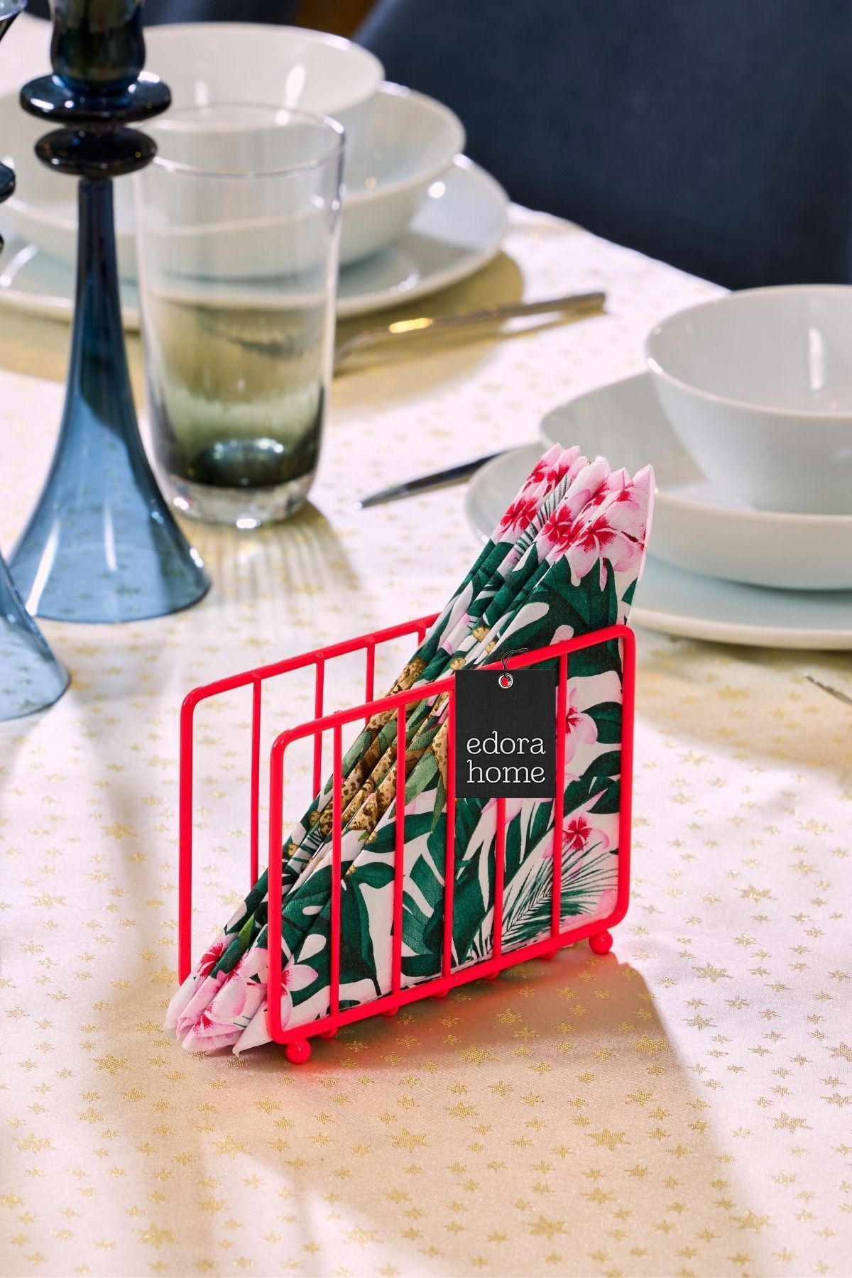 Pembe Kafes Peçetelik, Kafe Cafe, Restoran, Otel, Dekoratif Peçetelik Hediyelik - Metal Paslanmaz