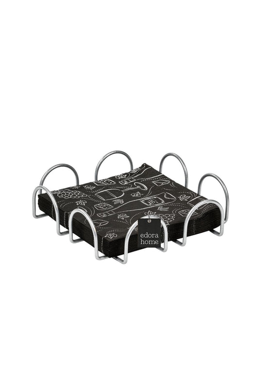 Pembe Kare 18 Cm Peçetelik, Kafe, Restoran, Otel, Mutfak Sofra Büyük Boy Peçete - Metal Paslanmaz