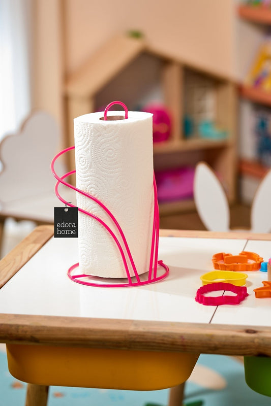 Pembe Kuğu Kağıt Rulo Havluluk, Peçetelik Mutfak Banyo Çocuk Yatak Odası Aksesuar - Metal Paslanmaz