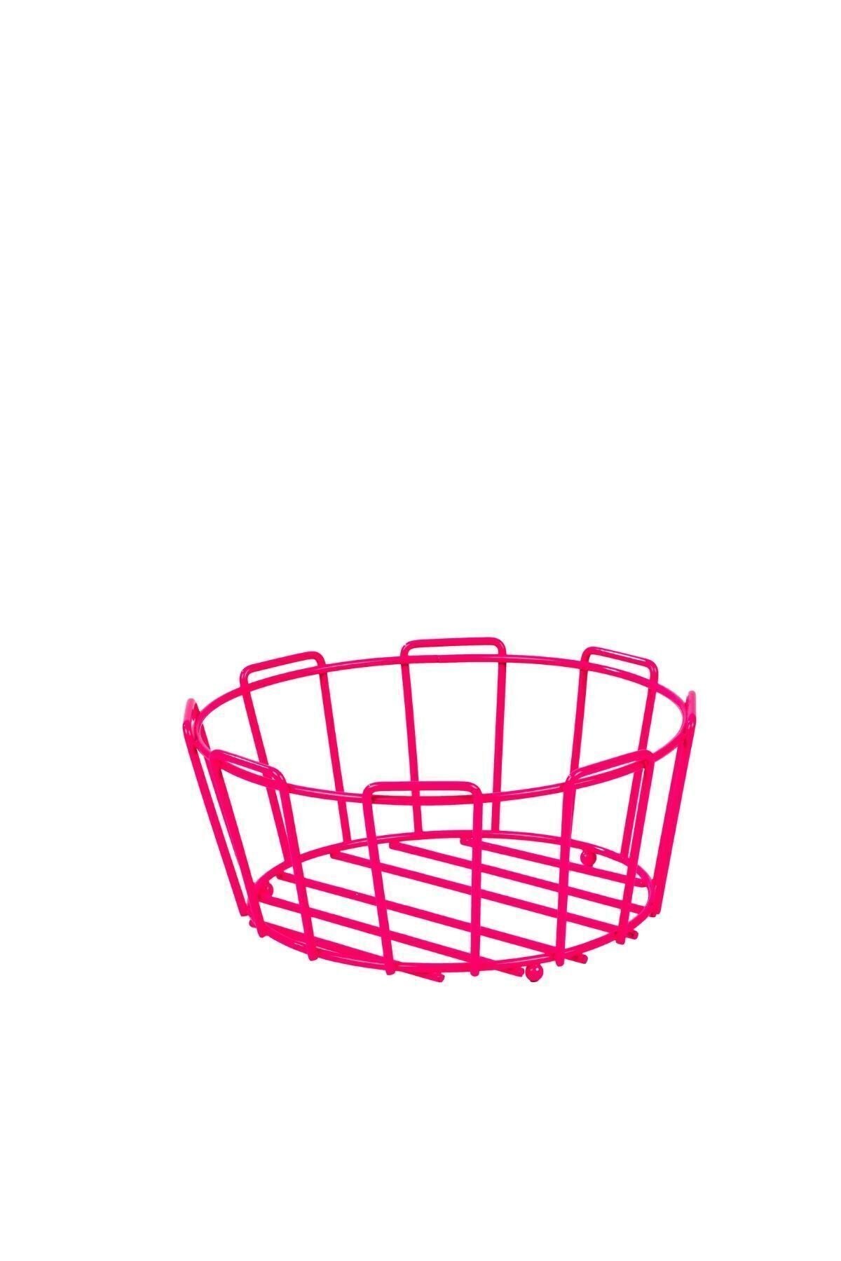Pembe Oval Köşeli Ekmek Sepeti Ekmeklik Sunum Sepeti Makrome Çok Amaçlı Paslanmaz Metal