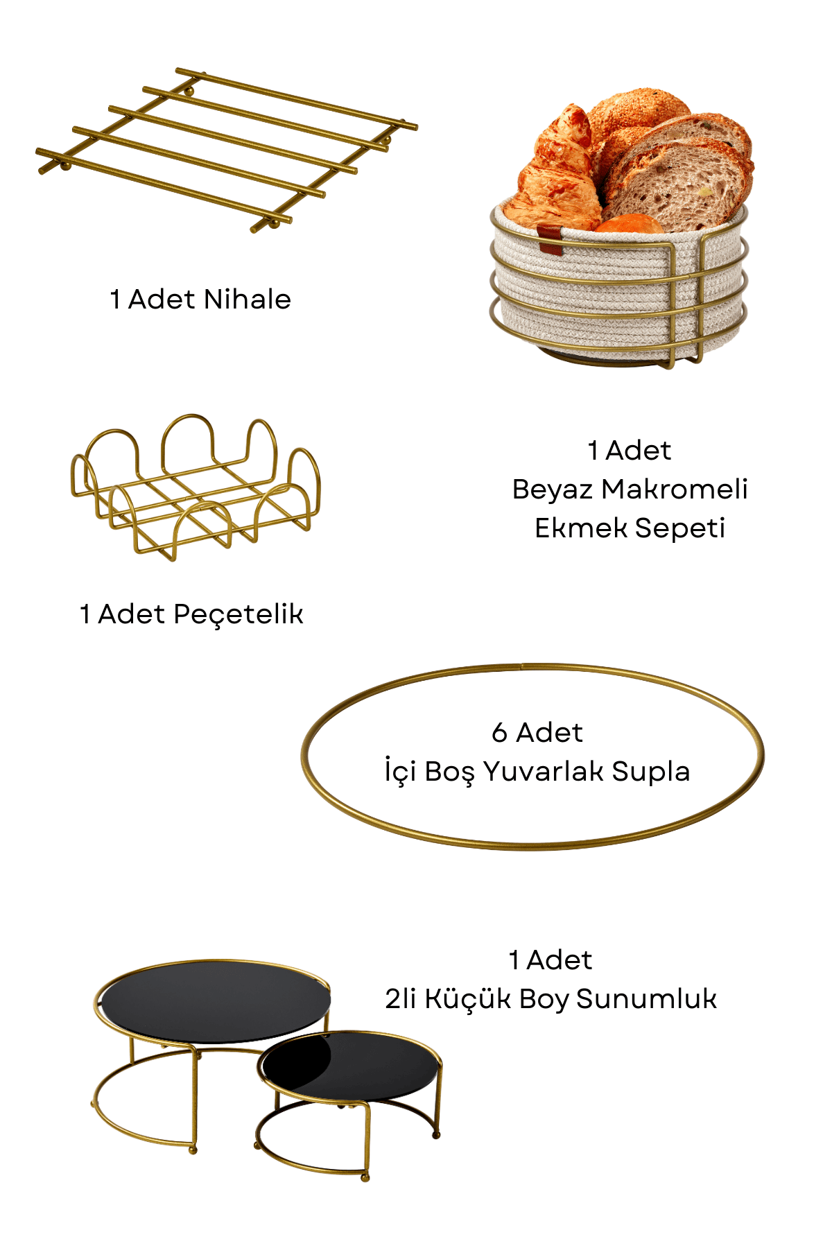Ramazan’a Özel İftar Sofrası Sunumluk Seti | Gold Detaylı Dekoratif Masa Konsepti
