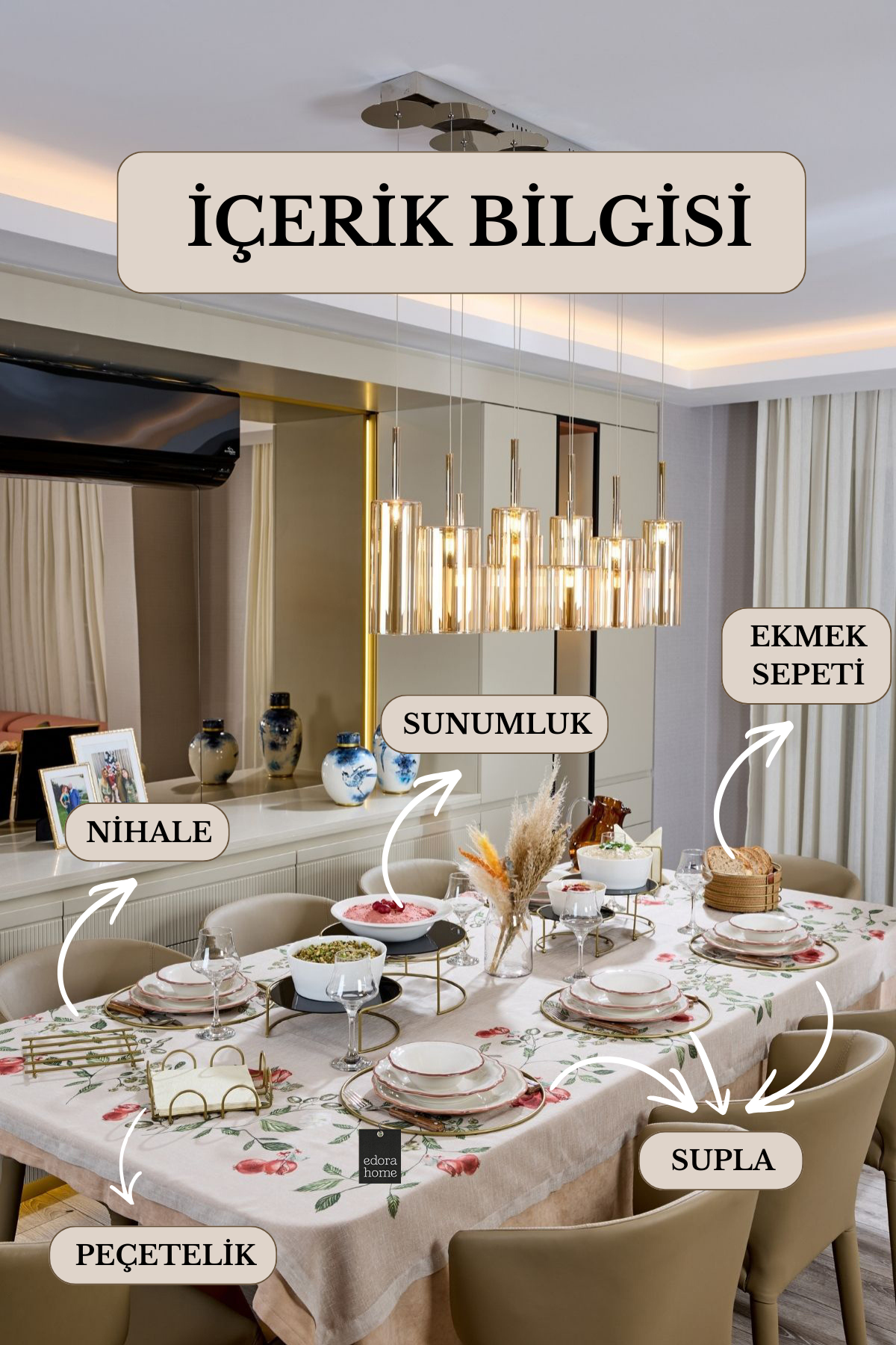 Ramazan’a Özel İftar Sofrası Sunumluk Seti | Gold Detaylı Dekoratif Masa Konsepti