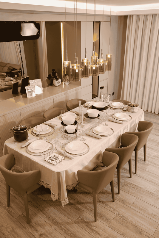 Gümüş siyah pleksi ramazan sunum seti – peçetelik, nihale ve ekmek sepeti dahil takım