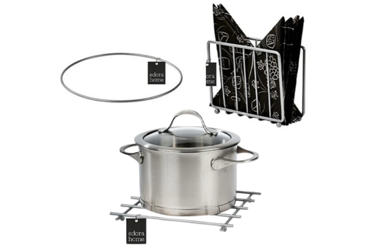 Ramazan Sofraları Için Şık Gümüş Sunum Seti - 8'Li Supla, Kafes Peçetelik, Nihale