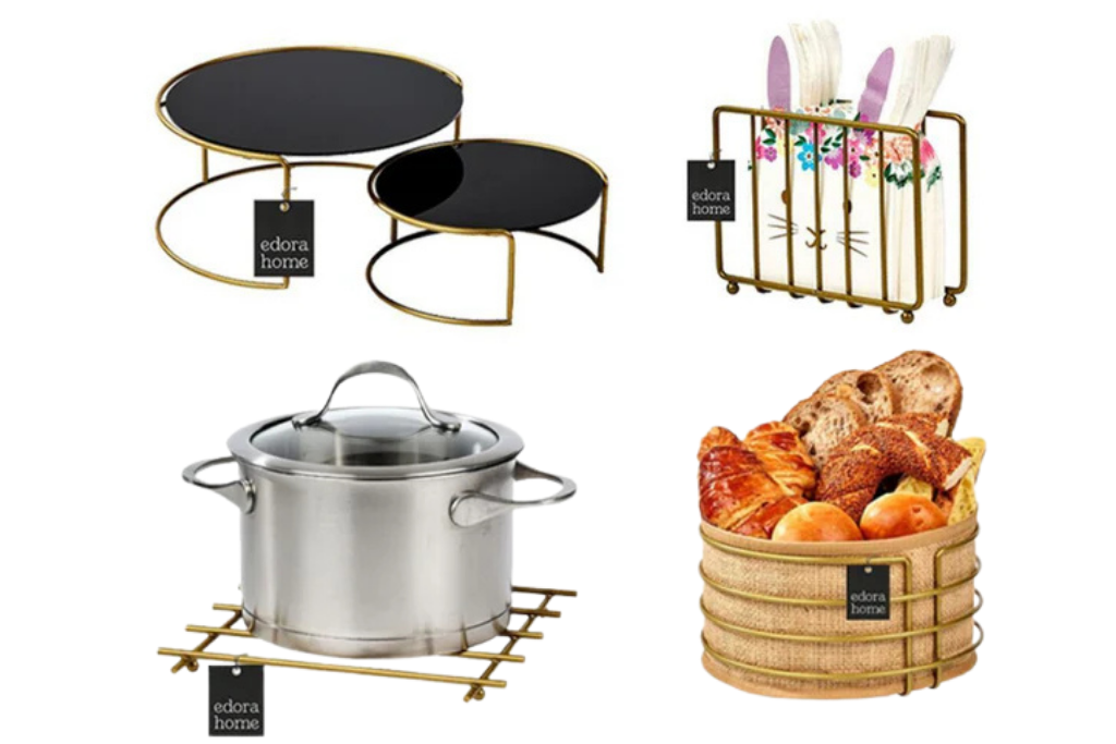 2-Piece Ramadan Serving Set Black Plexiglass Trivet Napkin Holder Bread Basket