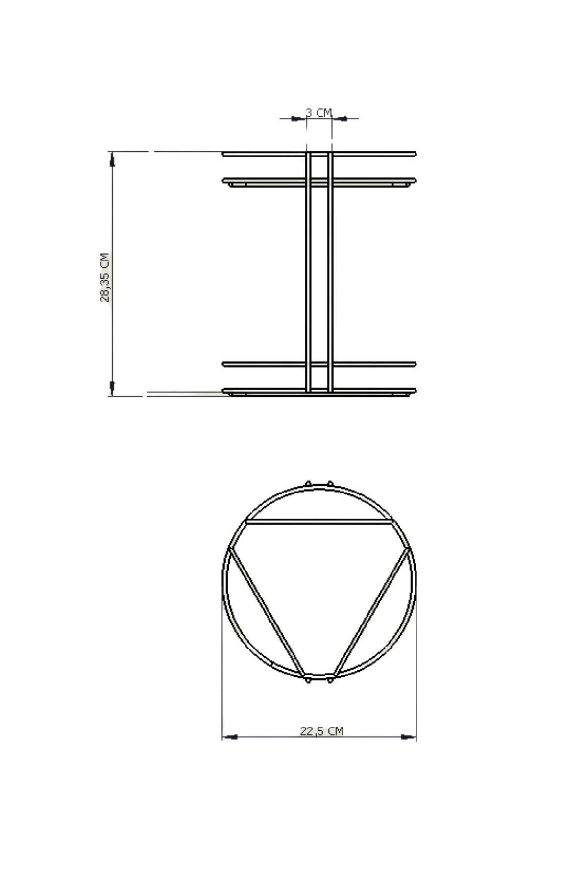 Rose 2 Katlı Banyo Organizer Düzenleyici Servis Sunum Ikramlık Pleksili-Metal Paslanmaz