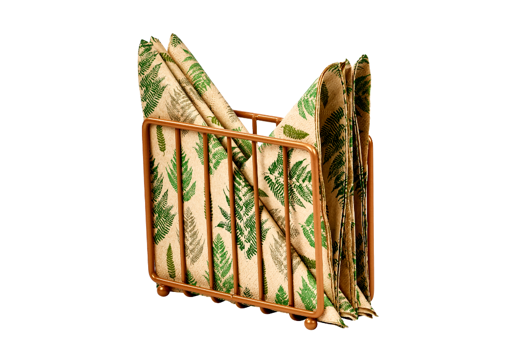 Rose 2'Li Servis Sunum Seti, Çok Amaçlı Sepet Ve Kafesli Peçetelik, Hediyelik-Metal Paslanmaz