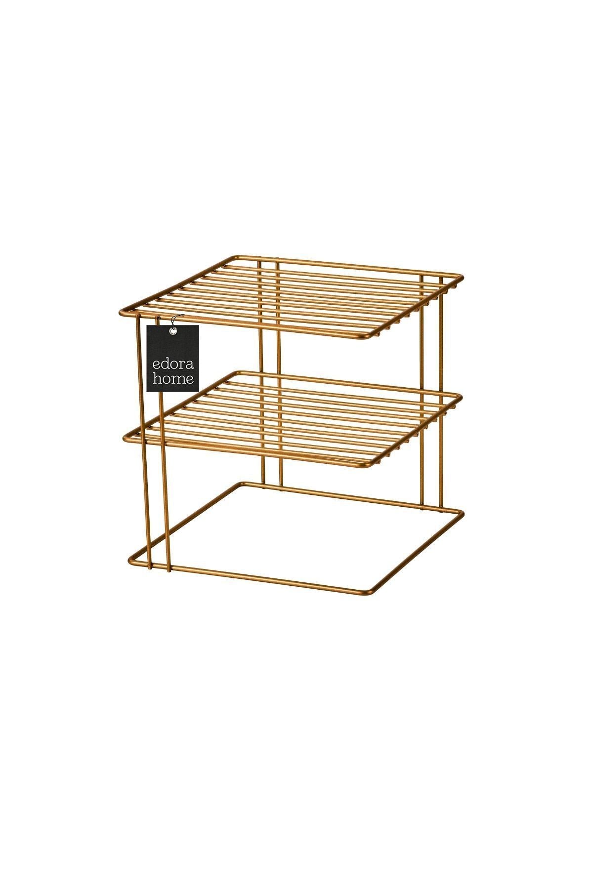 Rose 3-Tier Cabinet Plate & Glass Rack Kitchen Organizer Shelf Stainless Metal