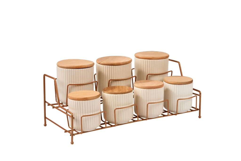 Rose 7-Compartment Multi-purpose Organizer with Lid Organizer Countertop, Kitchen Organizer - Metal Stainless