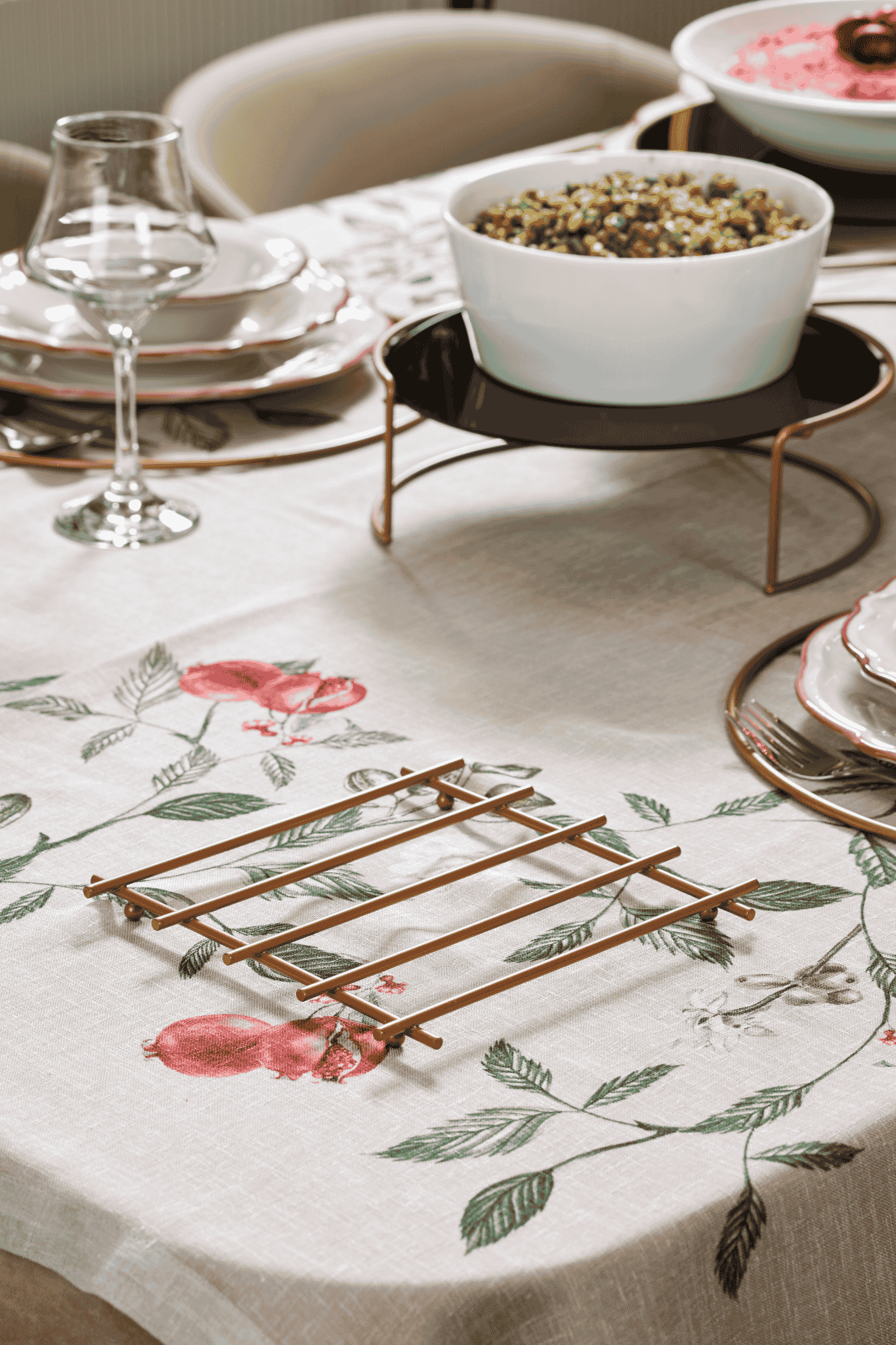 Rose Flat Bar Fireproof Nihale, Countertop Coaster - Metal Stainless