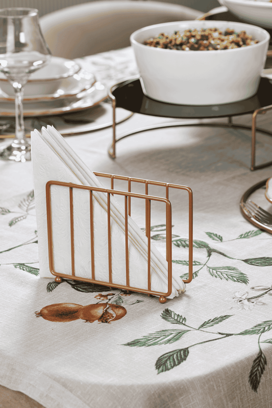 Rose Kafes Peçetelik, Kafe Cafe, Restoran, Otel, Dekoratif Peçetelik Hediyelik - Metal Paslanmaz