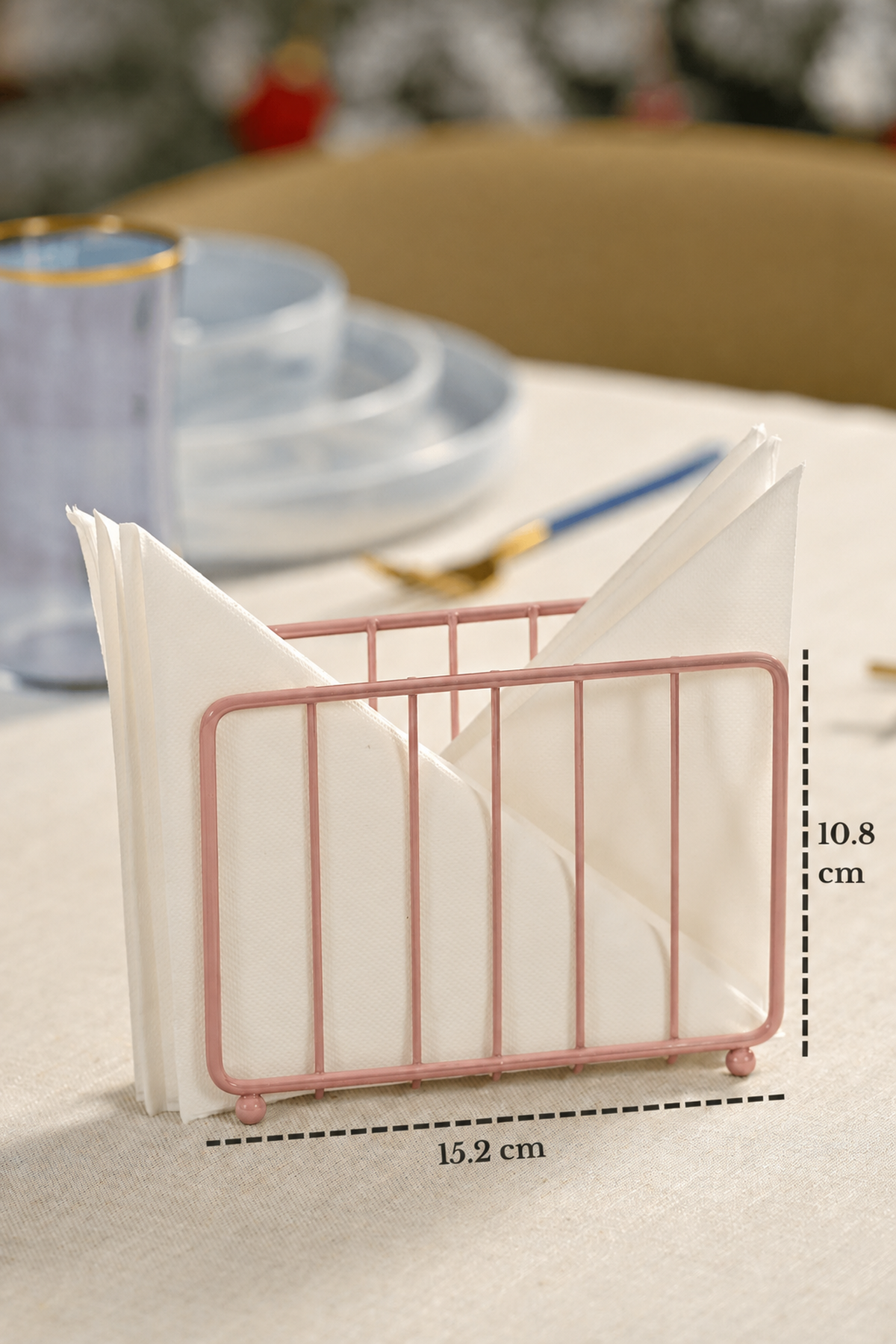 Rose Kafes Peçetelik Peçete Standı Kafe Restoran Otel Dekoratif Paslanmaz Metal