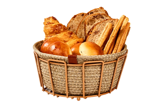 Rose Oval Köşeli Ekmek Sepeti Şık, Ekmeklik Hasır Örmeli Makrome, Çeyiz - Çok Amaçlı Metal Paslanmaz