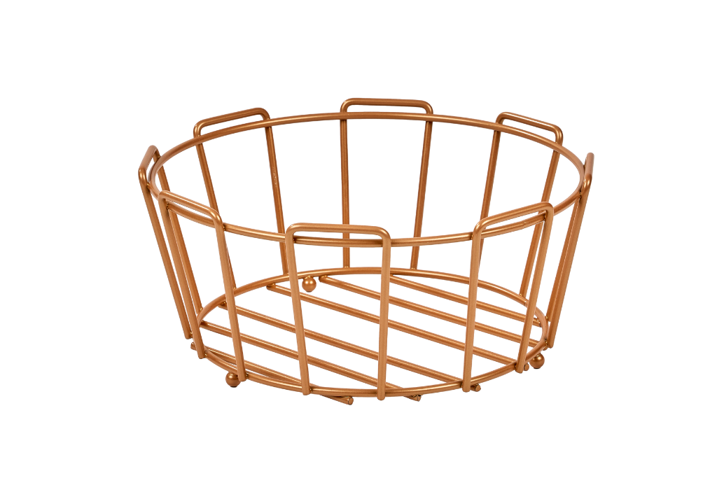 Rose Oval Corner Bread Basket Bread Presentation Basket Macrame Multi-purpose Stainless Metal