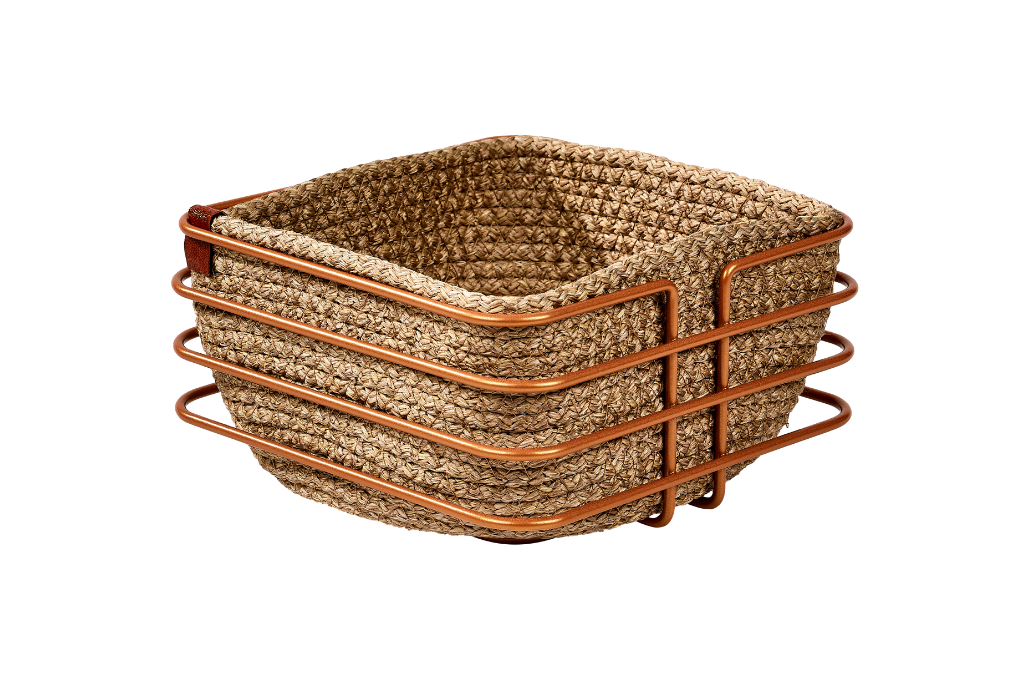 Rose Oval Angled Square Bread Basket Bread Bin Serving Basket Macrame Multipurpose Stainless Metal