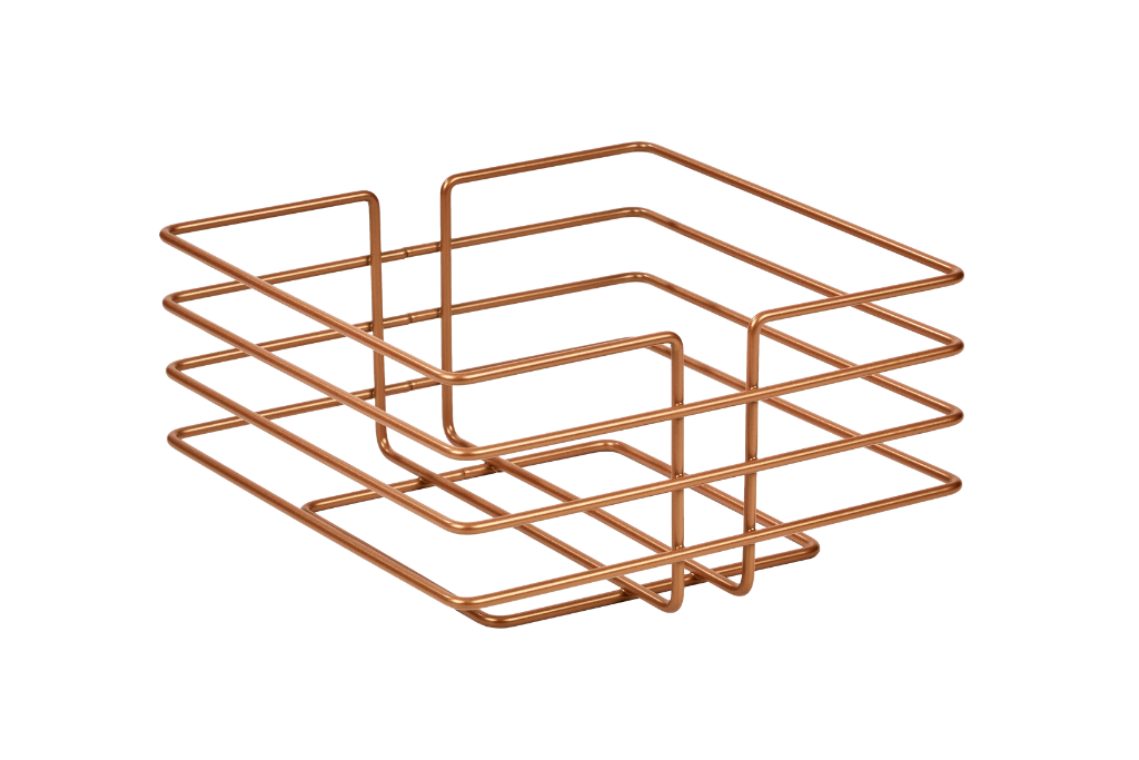 Rose Oval Angled Square Bread Basket Bread Bin Serving Basket Macrame Multipurpose Stainless Metal