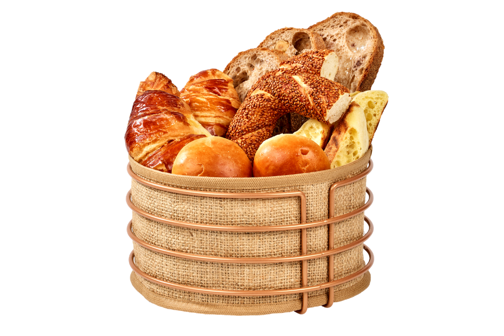 Rose Round Bread Basket Jute Fabric Cloth, Colorful Presentation Basket Bread Holder - Multipurpose Metal Stainless