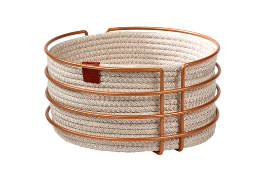 Rose Yuvarlak Ekmek Sepeti Şık,Ekmeklik Hasır Örmeli Makrome-Çok Amaçlı Metal Paslanmaz