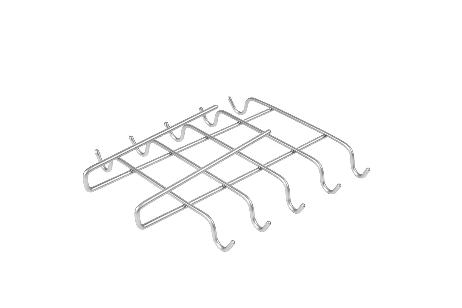 Silver 10'lu Dolap Ve Raf Altı Portatif Bardak Askılığı, Kupa, Fincan Düzenleyici - Metal Paslanmaz