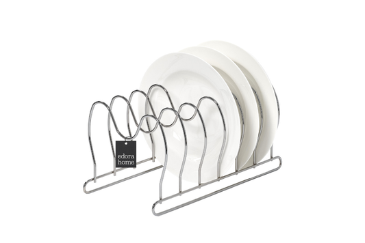 Silver 6 Bölmeli Tava, Tabak Ve Tencere Kapak Düzenleyici Raf, Çekmece Içi Organizer - Metal Paslanmaz