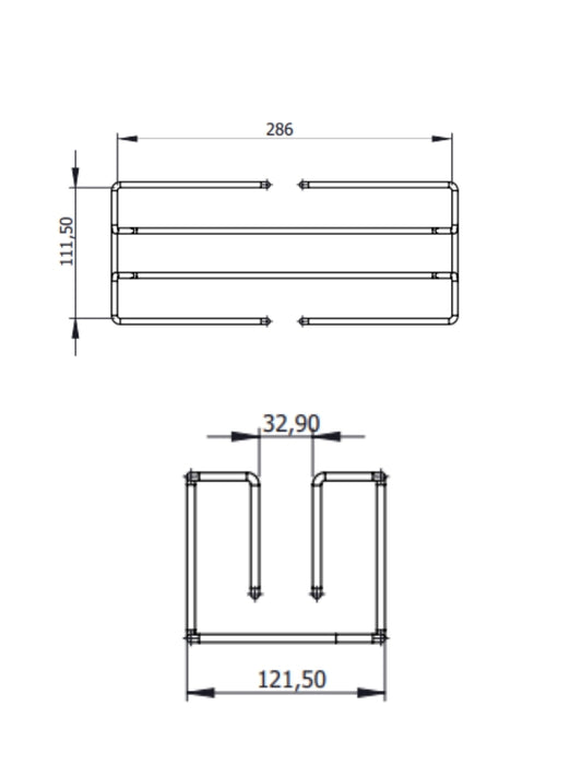 Bej kumaş astarlı metal ekmeklik – dikdörtgen formda, paslanmaz çelik gövde