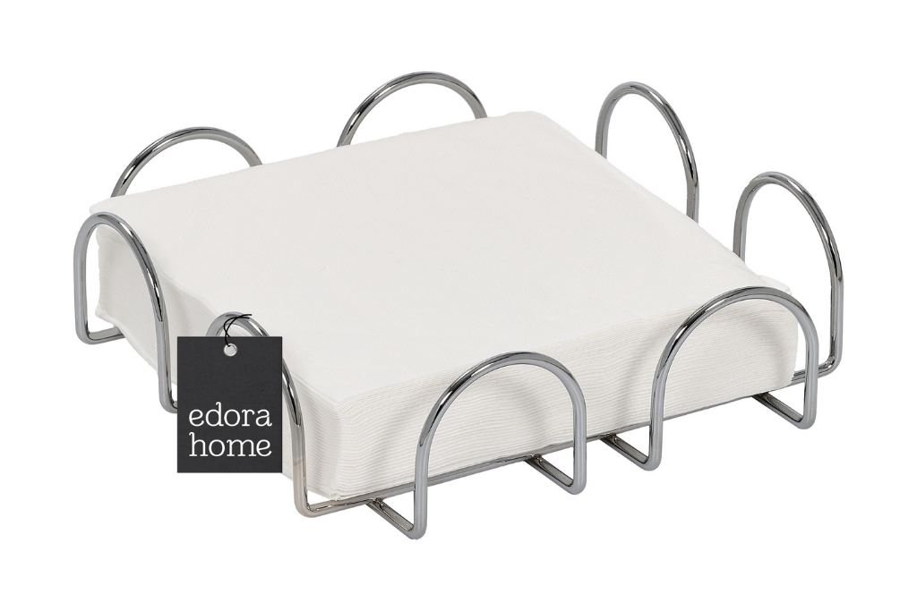 Silver Square 18 Cm Napkin Holder, Cafe, Restaurant, Hotel, Kitchen Tableware Large Size Napkin - Metal Stainless