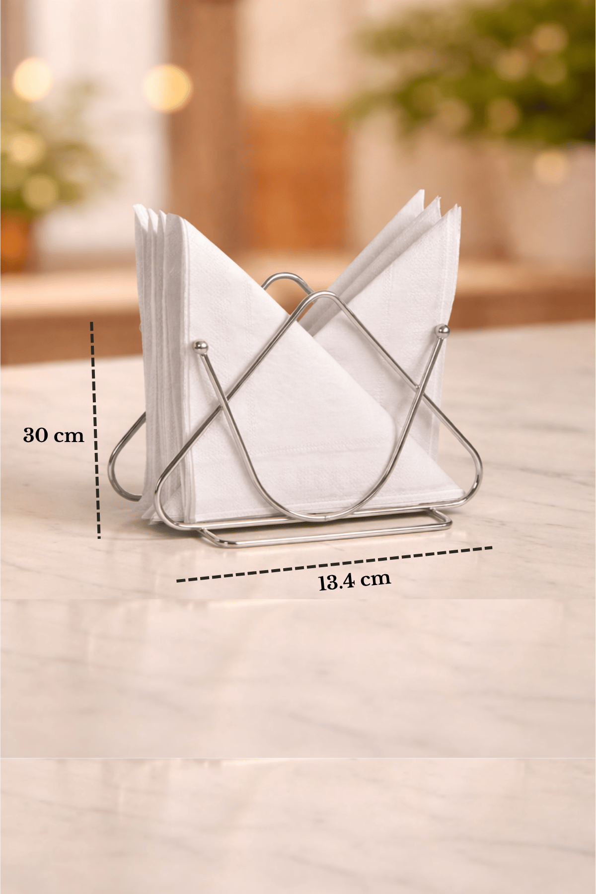 Shiny Silver Decorative Desktop Napkin Holder Napkin Stand Cafe Restaurant Hotel