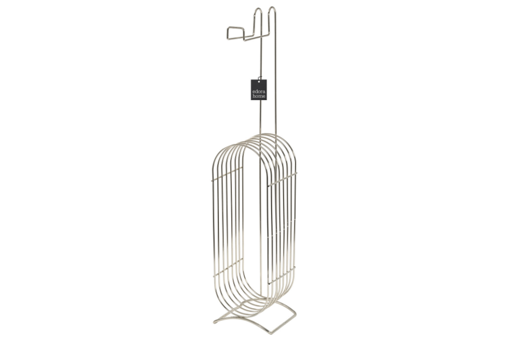Parlak Silver Yedekli WC Tuvalet Kağıtlığı Rulo Standı Banyo Organizer Dispenser Paslanmaz Metal