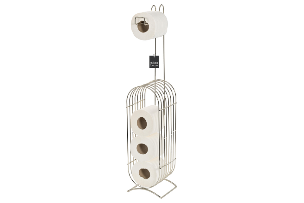 Parlak Silver Yedekli WC Tuvalet Kağıtlığı Rulo Standı Banyo Organizer Dispenser Paslanmaz Metal