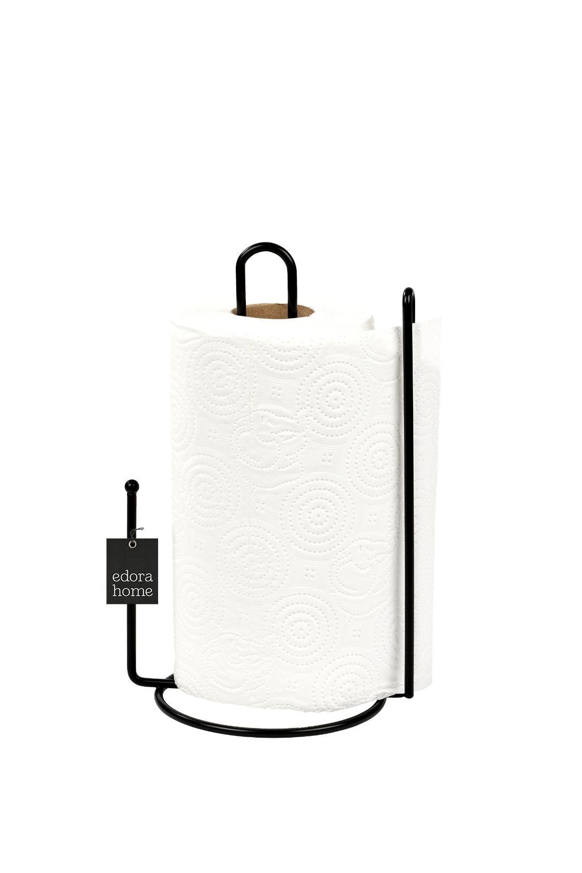 4-Piece Black Serving Set Napkin Holder Paper Towel Holder Bread Basket Trivet Stainless Metal