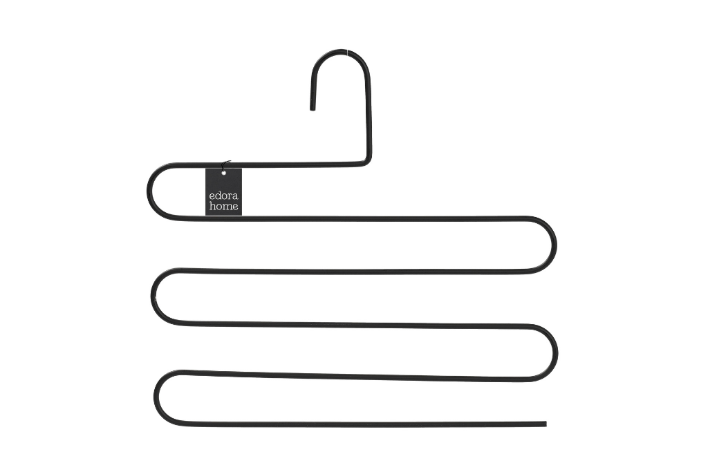 5-Tier Black Pants Hanger, Closet Organizer, Clothes Shawl Scarf Hanger, Stainless Metal