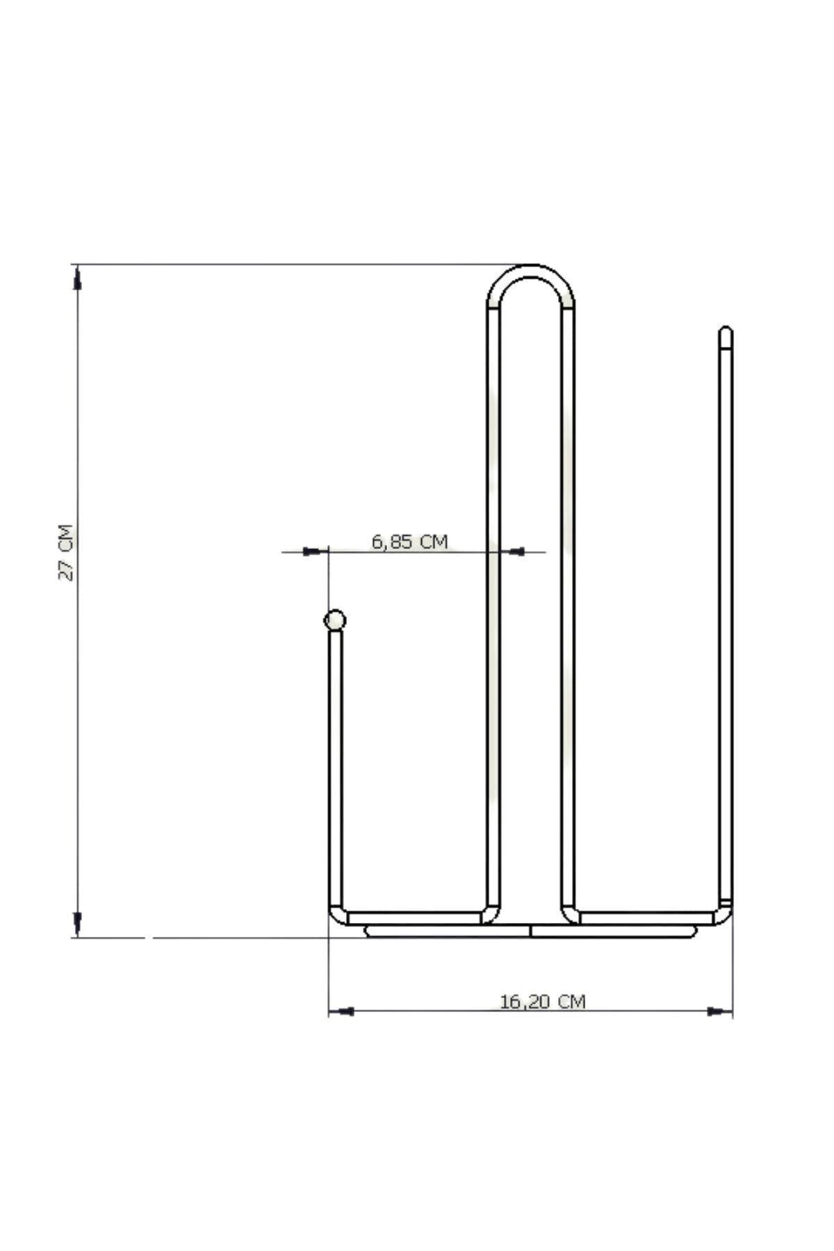 Siyah Ayraçlı Kağıt Rulo Havluluk 25 Cm Peçetelik , Mutfak Ergonomik Tasarım - Metal Paslanmaz