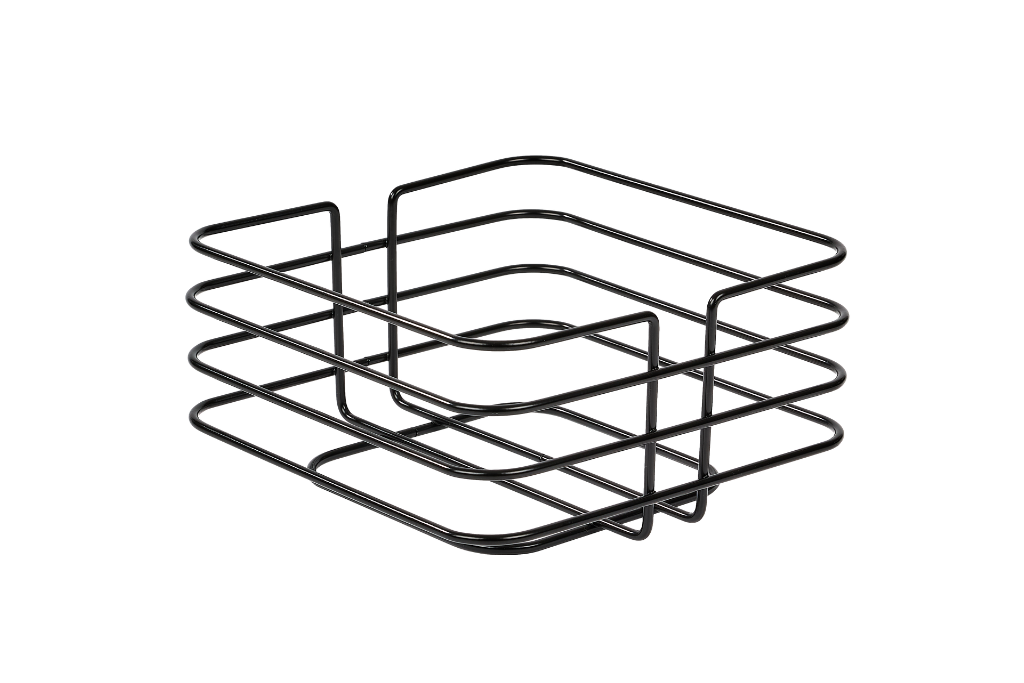 Black Pointed Corner Square Basket Storage Basket Multi-Purpose Organizer Stainless Metal