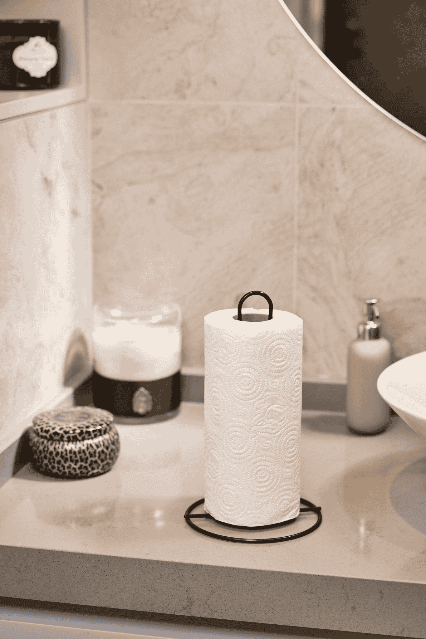 Siyah Dik Kağıt Havluluk Standart Ve Büyük Boy Rulo Uyumlu Peçetelik Mutfak Banyo - Metal Paslanmaz