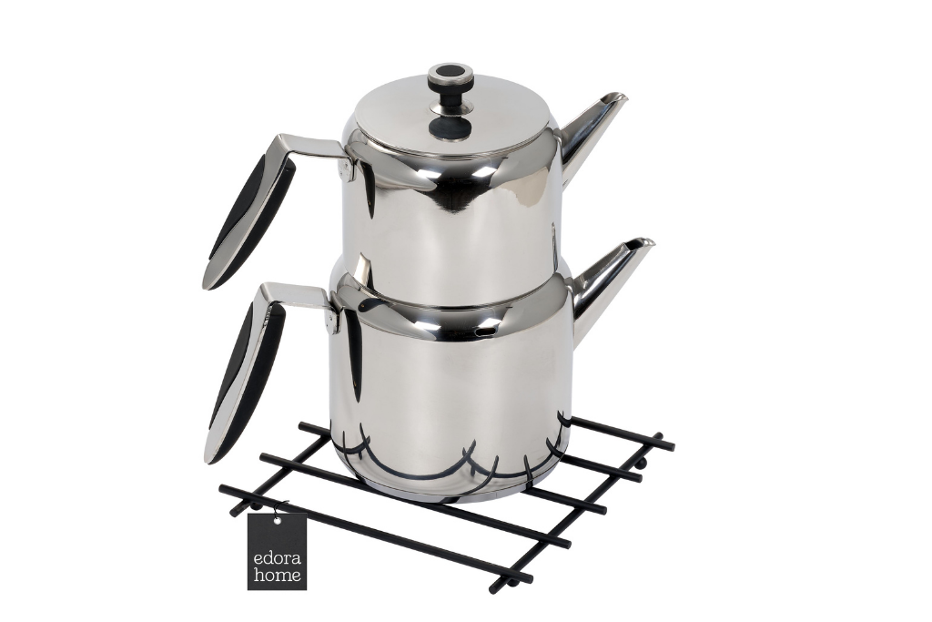 Black Flat Bar Fireproof Nihale, Countertop Coaster - Metal Stainless